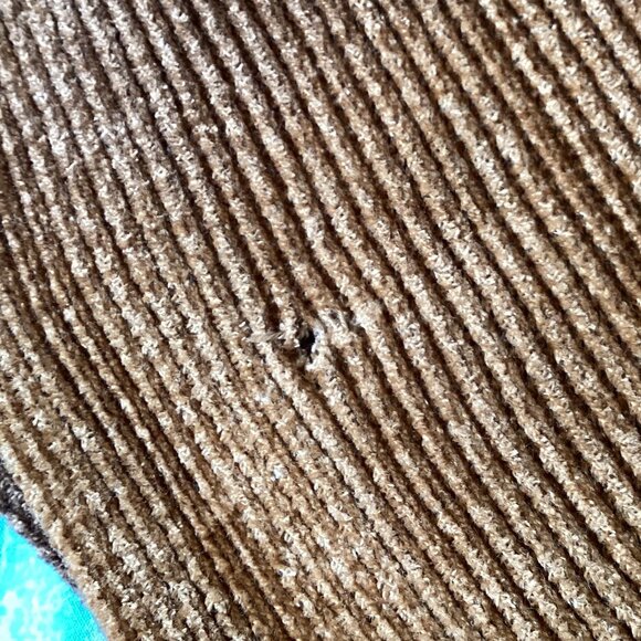 Danier Canada Women's Long Scarf Brown Corduroy Style Winter Unisex Earthy Color - Picture 9 of 9